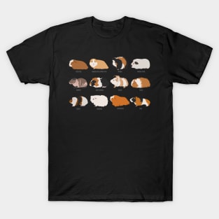 I Love Guinea Pig - Guinea Pig Varieties T-Shirt